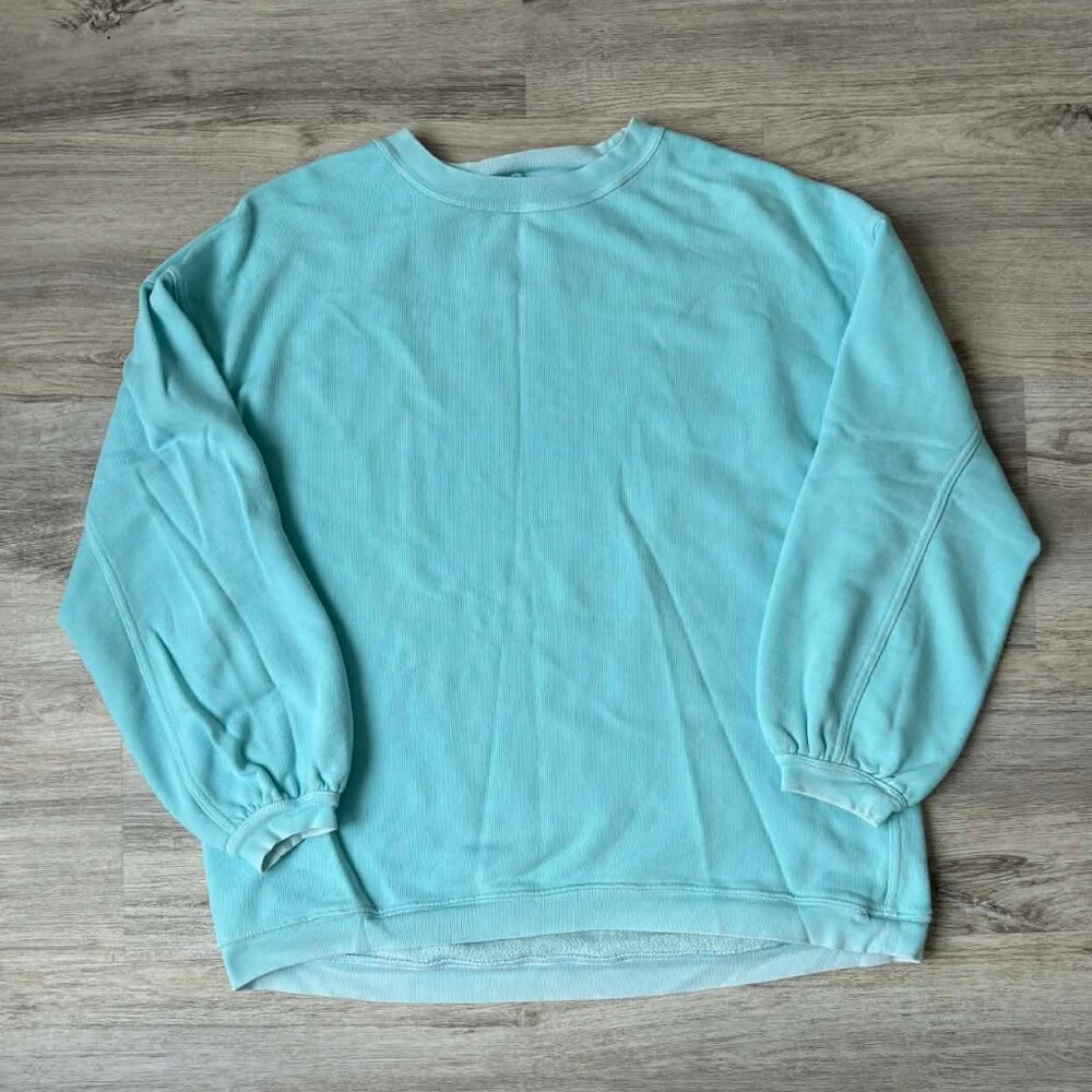 Aerie REAL Crew Oversized Sweatshirt - Pastel Blue Size Small